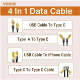 4 in 1 Data Cable  – USB-C & Lightning Connectors