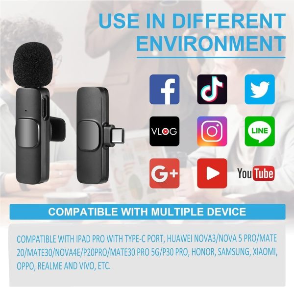 Wireless Mic K9 Dual Microphone Mic Plug