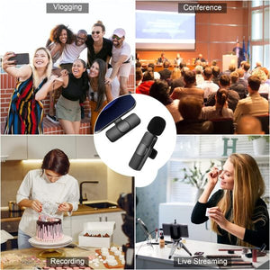 Wireless Mic K9 Dual Microphone Mic Plug
